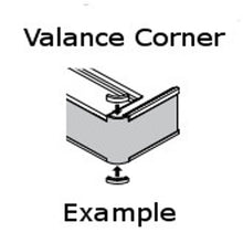 Alta, Hunter Douglas and M&B Rounded Valance Corner and Caps for Vertical Blinds