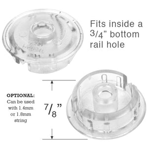 Bottom Rail Cord Cover Button for Horizontal Blinds with a 3/4" Hole