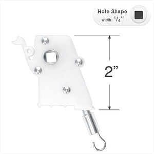 Heavy Duty High Profile Wand Tilt Mechanism with a 1/4" Square Hole for Horizontal Blinds - Large Foot