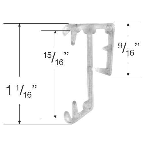 1" Hidden Valance Clip for Wood and Faux Wood Valances - Clear