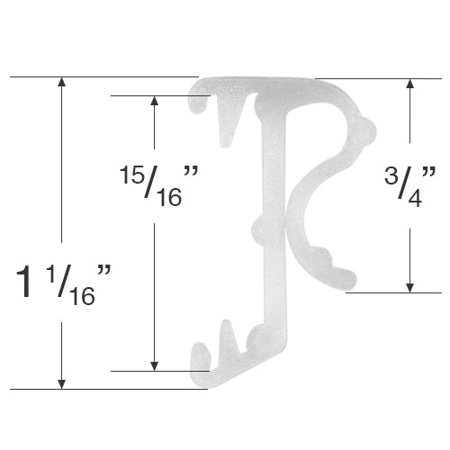 1" Hidden Valance Clip for Wood and Faux Wood Valances - White