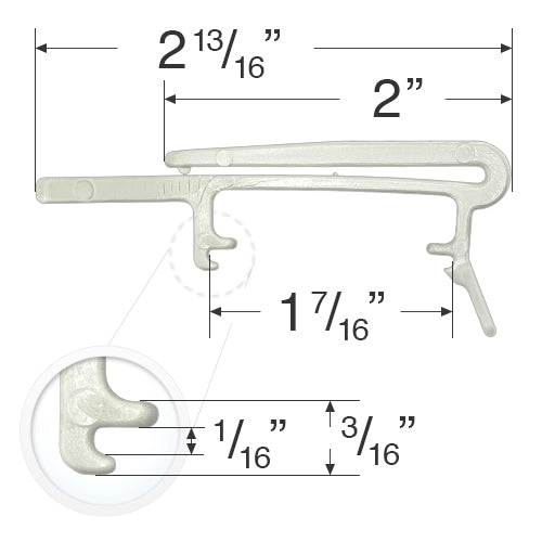 Decomatic Valance Clip for Vertical Blinds with a 1 7/16" Headrail