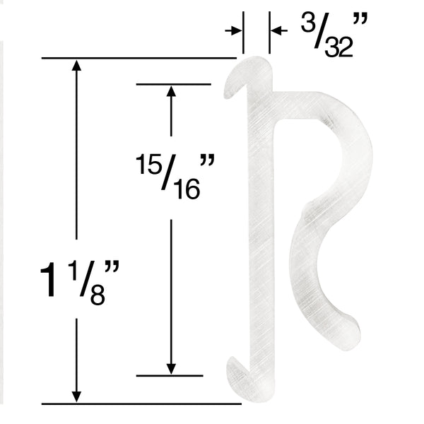 1" Hidden Valance Clip for Wood and Faux Wood Valances - No Projection