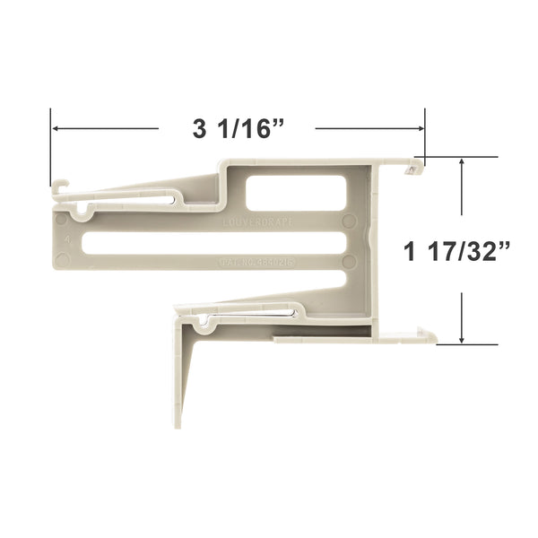 Louverdrape Valance Clip for Inside Mount Vertical Blinds with a Double Valance