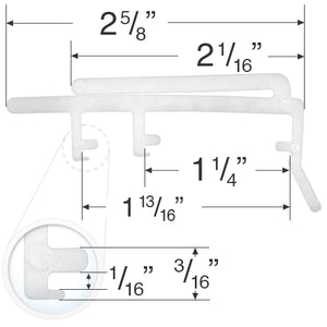 Valance Clip for Vertical Blinds with 1 3/16" and 1 3/4" Wide Headrails