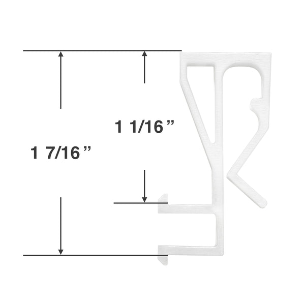 Slotted Groove Valance Clip for Wood and Faux Wood Valances - 1 7/16" Long