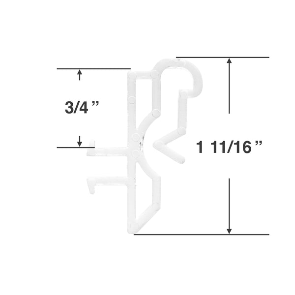 Slotted Groove Valance Clip for Wood & Faux Wood Valances - 1 11/16" Long