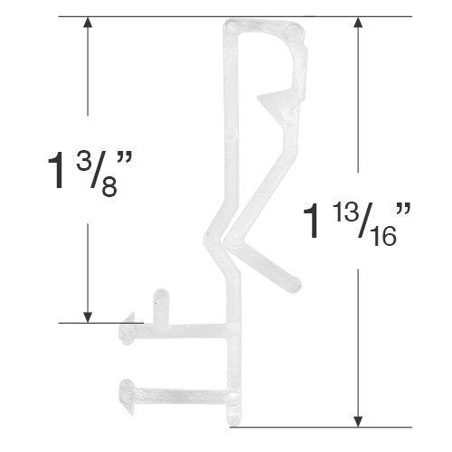 Slotted Groove Valance Clip for Wood & Faux Wood Valances - 1 13/16" Long