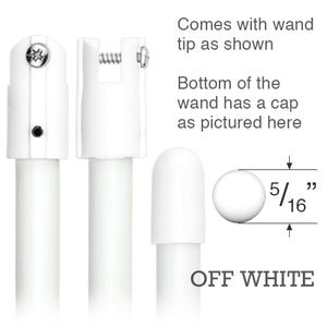 Off White Fiberglass Wand for Vertical Blinds - 30 inches