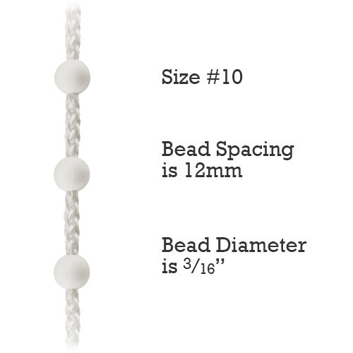 Size 10 Plastic Bead Chain for Roller Shades & Vertical Blinds 12mm