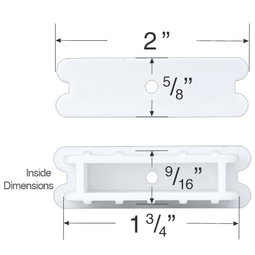 Bottom Rail End Cap for 2" Faux Wood Blinds Fits Inside the Rail Fix My Blinds