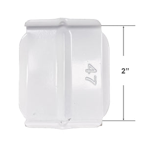 Bottom Rail Retainer Cap for Cloth Tape Ladders - White Metal