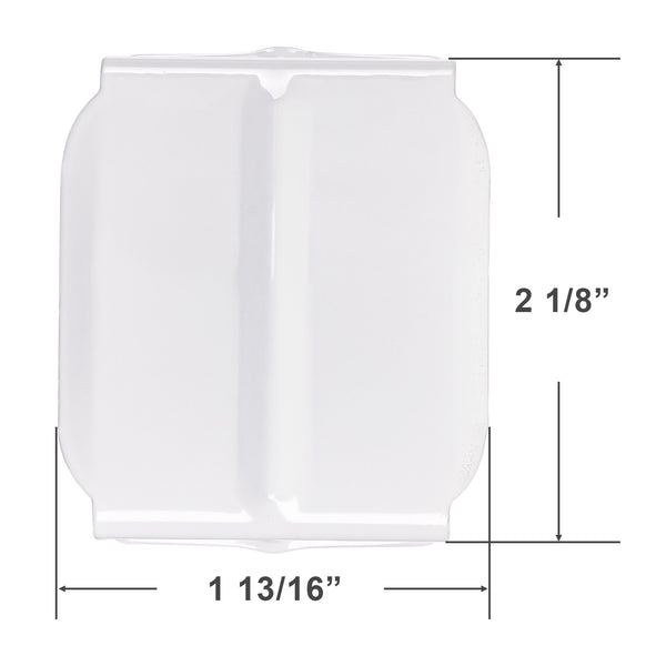 Bottom Rail Retainer Cap for Cloth Tape Ladders - White Metal