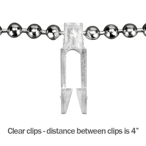 Bottom Chain and Clips for Vertical Blinds with Fabric Vanes (By-the-Clip)