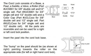 Comfortex Cellular and Pleated Shade Cord Lock - For 1 3/8" Headrails