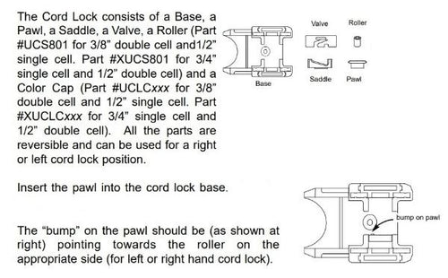 Comfortex Cellular and Pleated Shade Cord Lock - For 1 7/8" Headrails