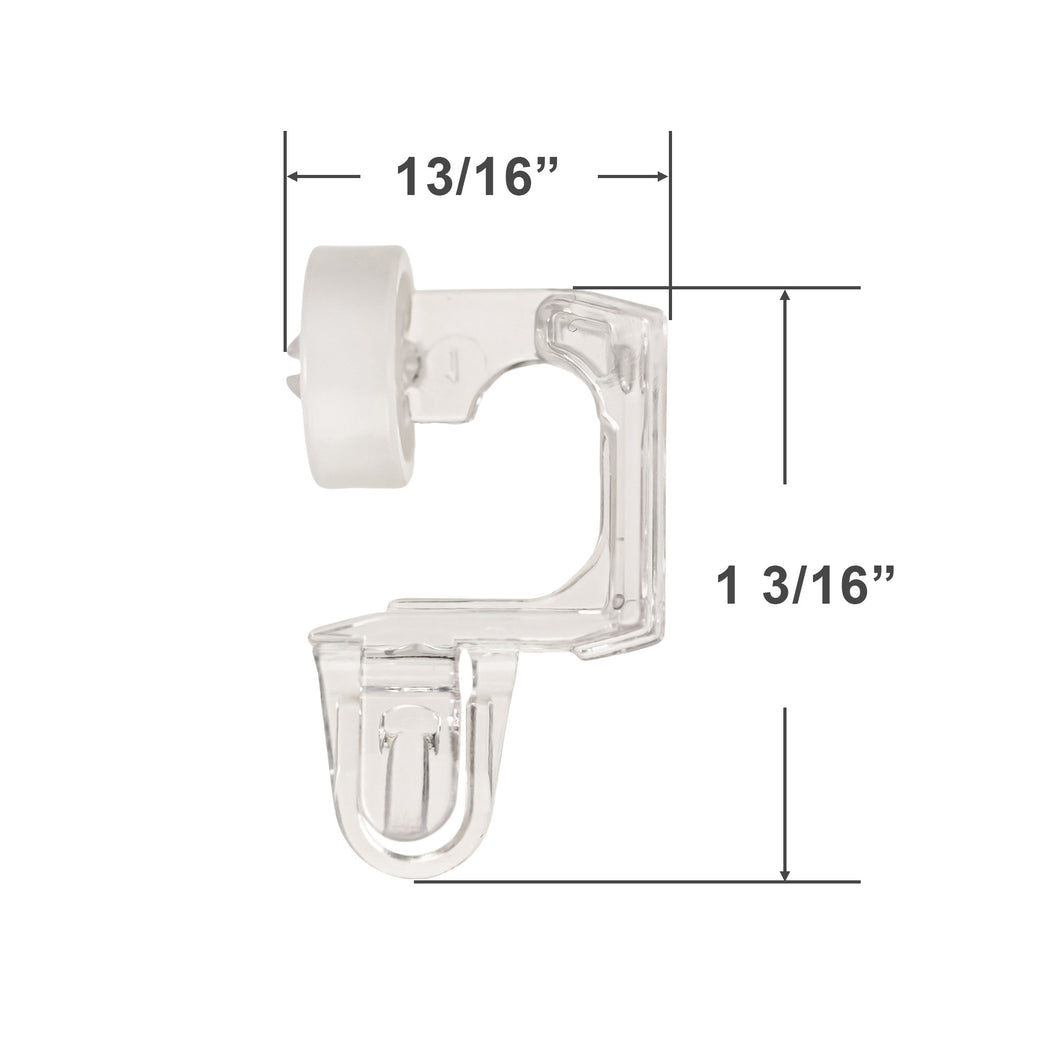 Hunter Douglas Clear Rear Rail Carrier Clip for Vertiglide Shades Made Since 5/2015 - Current Style