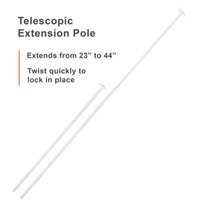 Telescoping Metal Wand for Raising and Lowering Cordless Shades - White