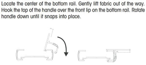 Comfortex Bottom Rail Handle for Cordless Cellular Honeycomb Shades with 1 3/4" Wide Rail