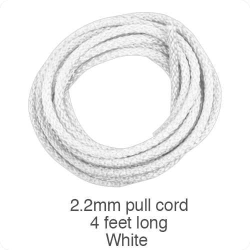 2.2mm String/Cord for Blinds and Shades - White - Soft Braid for Vertical Blinds & Pull Cords