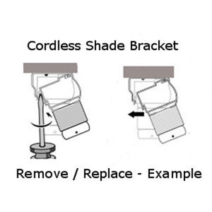 Bali and Graber Mounting Bracket for Cordless and Cord Loop Operated Cellular Shades with a 2 3/8" Headrail