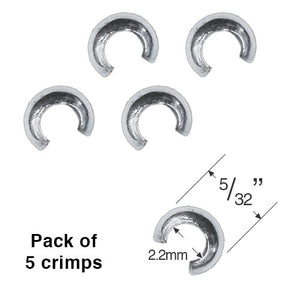 5/32" Metal Ball Crimp for Securing String Inside of Tassels and Condensers - Pack of 5