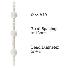 Size #10 Plastic Bead Chain for Roller Shades & Vertical Blinds - 12mm Spacing