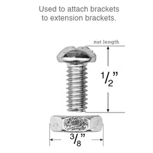 Nut and Bolt for Attaching Mounting Hardware to Extension Brackets