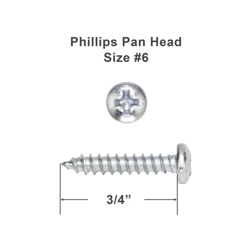 Size #6 Self-Tapping Pan Head Screw for Hold Down Brackets - 3/4" Long