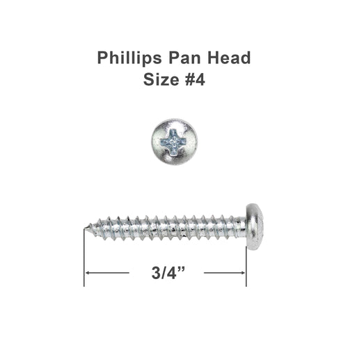 Size #4 Self-Tapping Pan Head Screw for Hold Down Brackets - 3/4