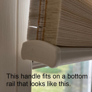 Hunter Douglas Bottom Rail Handle for Cordless Litrise Cellular Shades with a 1 1/8" Rounded Bottom Rail