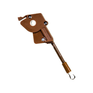 High Profile Wand Tilt Mechanism with a 1/4" Square Hole for Horizontal Blinds - Brown - Extra Long Shaft