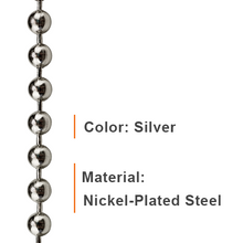 Size #10 Continuous Metal Bead Chain Loop for Roller Shades - Nickel