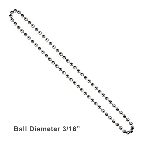 Size #10 Continuous Metal Bead Chain Loop for Roller Shades - Nickel