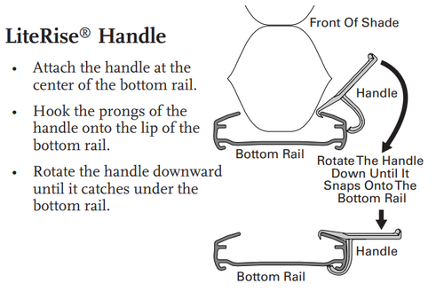 Hunter Douglas Bottom Rail Handle for Cordless LiteRise Cellular Shades with a 1 7/8" Rounded Bottom Rail