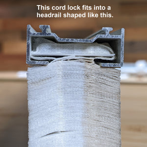 Comfortex Symphony Cellular and Pleated Shade Cord Lock Assembly - Alabaster Cover
