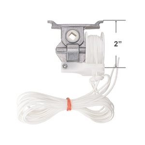 High Profile Cord Tilt Mechanism with 1/4" Square Hole for Horizontal Blinds - White Cord