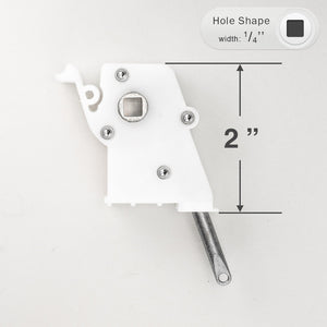 Heavy Duty High Profile Wand Tilt Mechanism with a 1/4" Square Hole for Horizontal Blinds - Eyelet Stem
