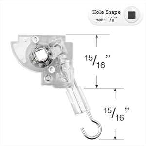 Wand Tilt Mechanism with 1/8" Square Hole for Mini Blinds - Hook and Sleeve Stem