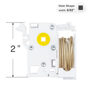 High Profile Cord Tilt Mechanism with 5/32" Square Hole for Horizontal Blinds