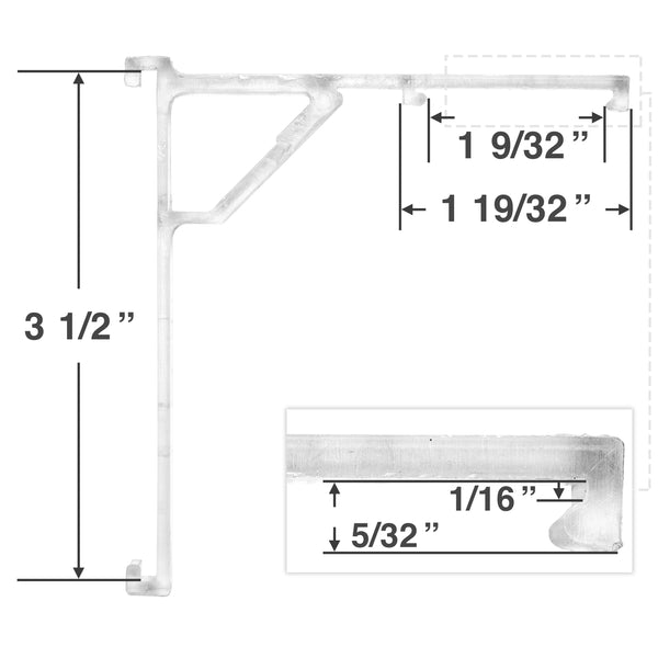 Valance Clip for Vertical Blinds with 1 3/8" and 1 15/16" Wide Headrails