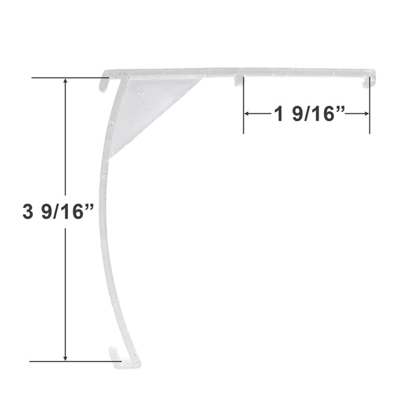 Valance Clip for Vertical Blinds with 1 9/16" Wide Headrails - Rounded Front