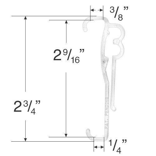 Valance Clip for 2 9/16" Wood and Faux Wood Valances