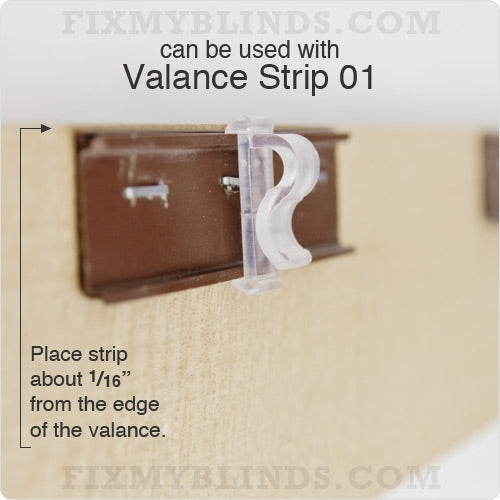 1" Hidden Valance Clip for Wood and Faux Wood Valances - No Projection