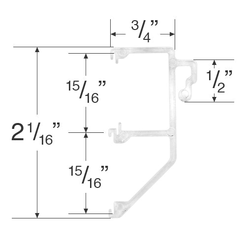 Valance Clip for 1" Mini Blinds Valances With a Groover - Low Hanger