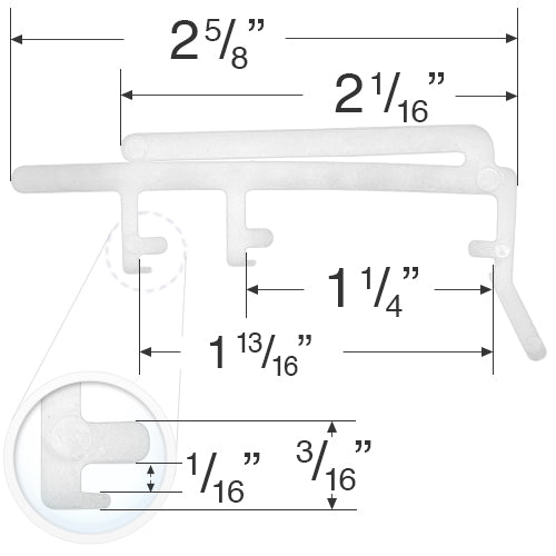 Valance Clip for Vertical Blinds with 1 3/16" and 1 3/4" Wide Headrails