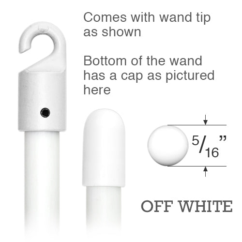 Off White Fiberglass Wand for Vertical Blinds - 24 inches