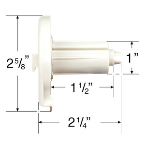Rollease R8 Clutch Shade Idler End Plug REP01 - White - For 1 1/8" Aluminum Roller Shades