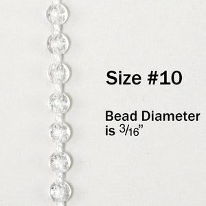 Size #10 Plastic Bead Chain for Roller Shades & Vertical Blinds - 6mm Spacing (By-the-Foot)