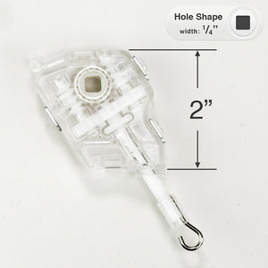 High Profile Double Gear Wand Tilt Mechanism with 1/4" Square Hole for Horizontal Blinds